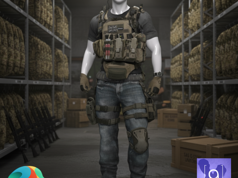 Bravo S Outfit for Genesis 9 3D Модель