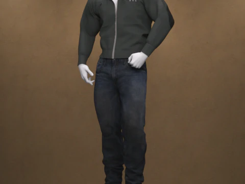 창세기 9용 캐주얼 밀리터리 복장 3D 모델