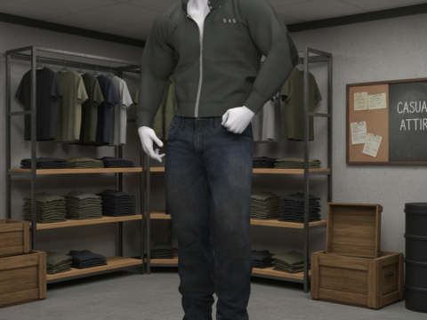 Casual Military Outfit for Genesis 9 3D Model