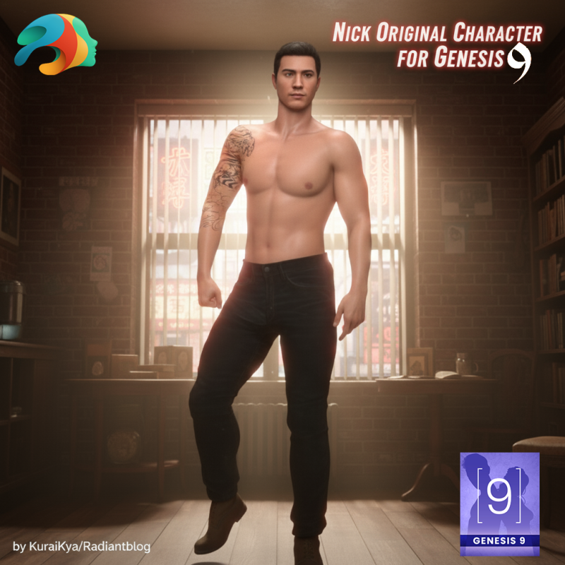 Nick for Genesis 9 - Original Character 3D Model .c4d .max .obj .3ds .fbx .stl .blend