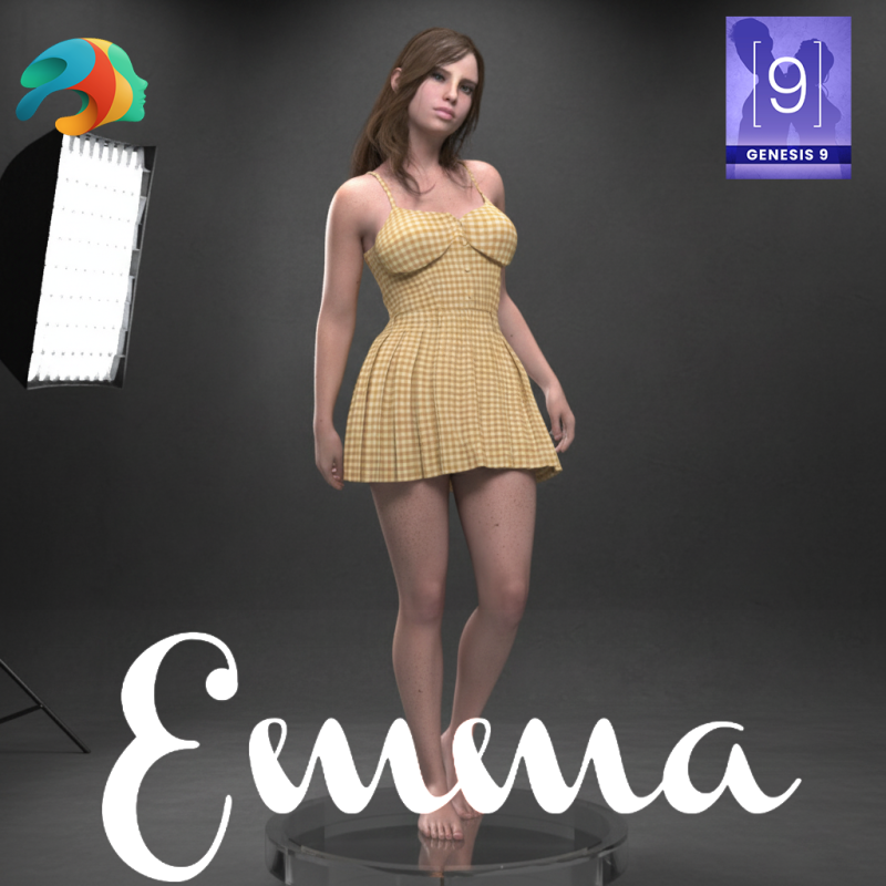 Introducing Emma for Genesis 9 - Original Character Model 3D .c4d .max .obj .3ds .fbx .stl .blend 