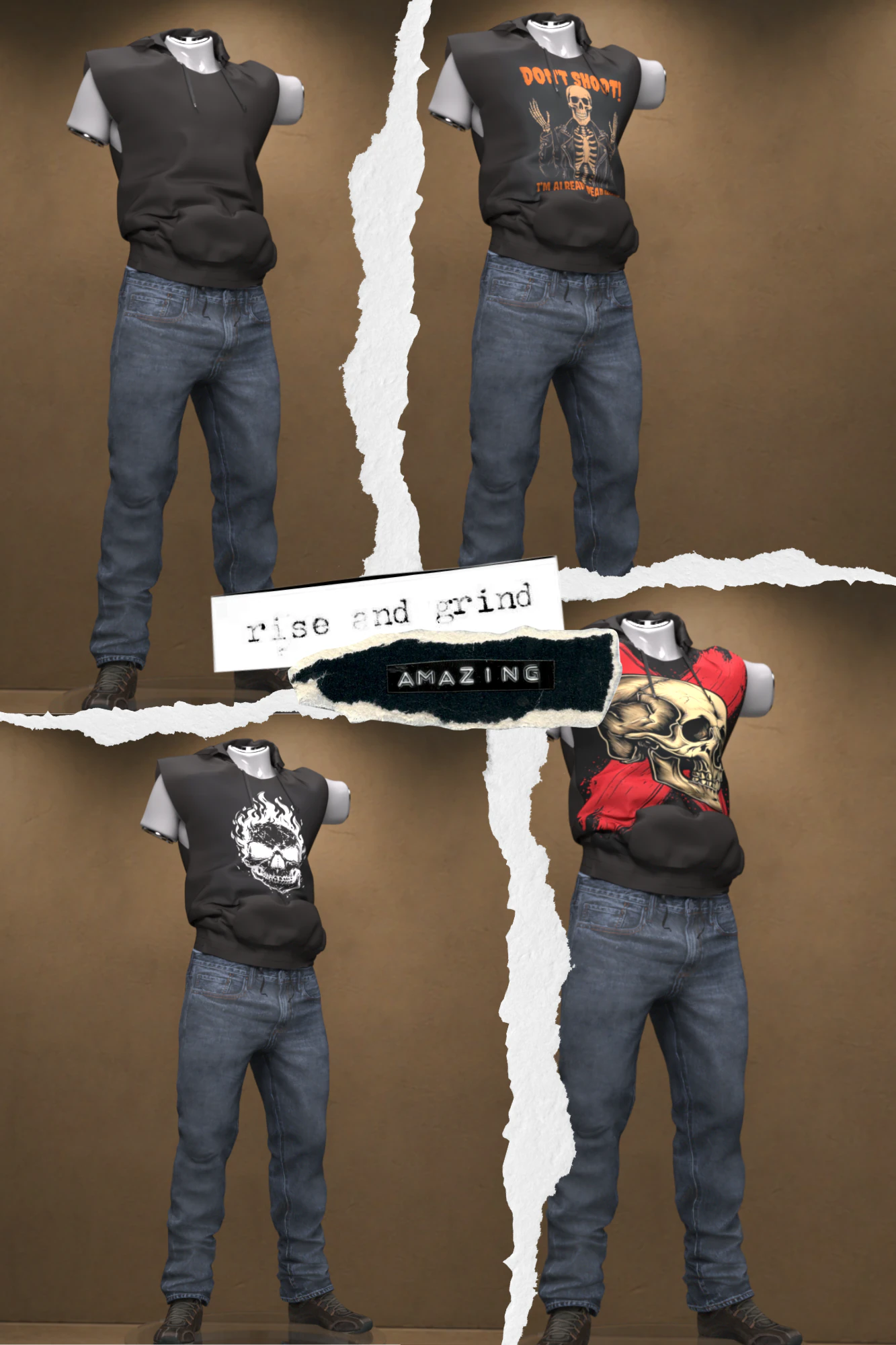 Hooded Shirt Outfit for Genesis 9 3D Model .c4d .max .obj .3ds .fbx .stl .blend 
