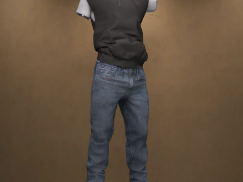 Hooded Shirt Outfit for Genesis 9 3D Model