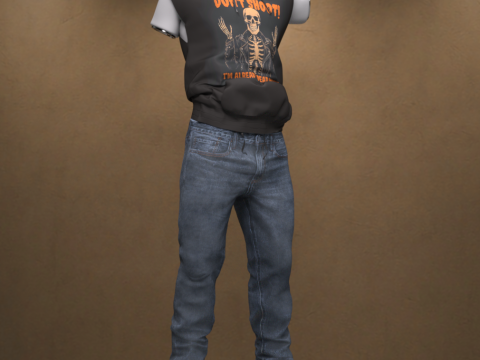 Hooded Shirt Outfit for Genesis 9 3D Модель