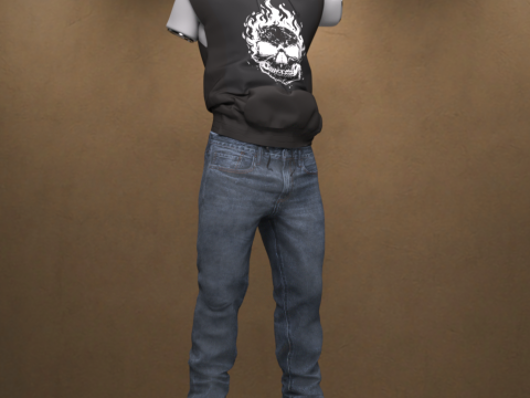 Hooded Shirt Outfit for Genesis 9 3D Модель
