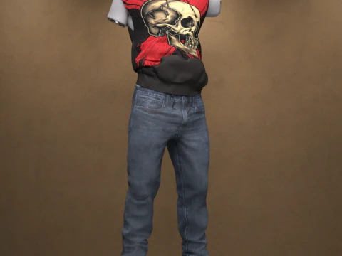 Hooded Shirt Outfit for Genesis 9 3D Model