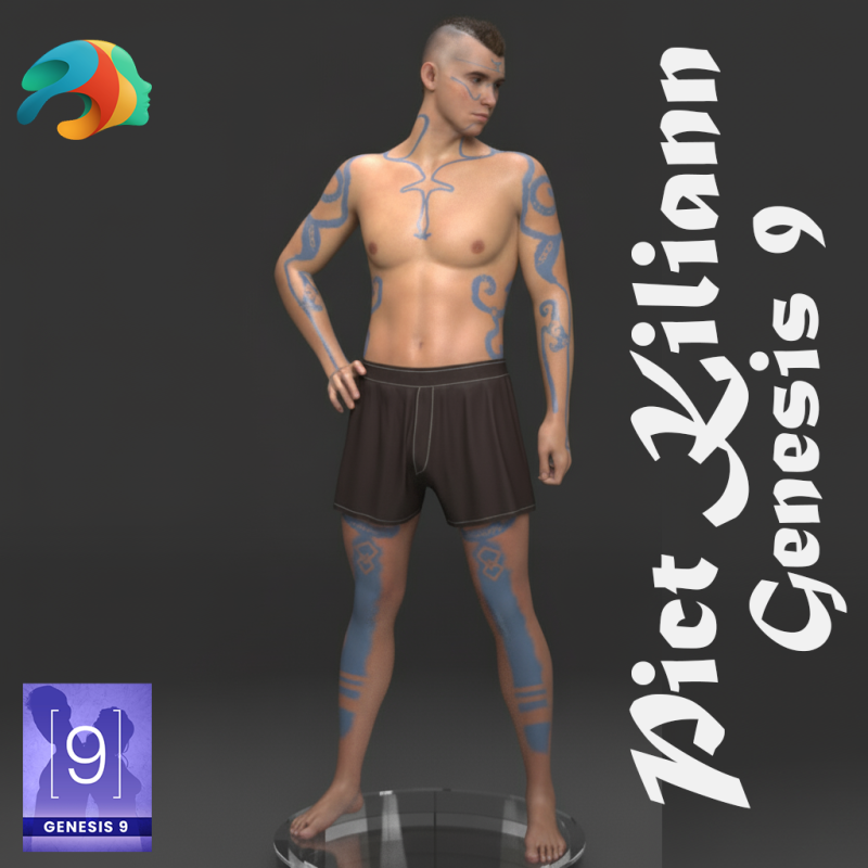 Pict Kiliann Character for Genesis 9 3D 模型 .c4d .max .obj .3ds .fbx .stl .blend 
