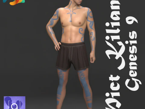 Gambar Karakter Kiliann untuk Kejadian 9 Model 3D