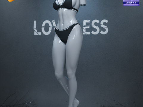 Loveless Underwear Set for Genesis 9 Model 3D