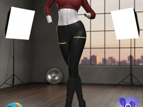 The Casual Leather Outfit 3D Модель
