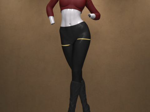 The Casual Leather Outfit 3D Model