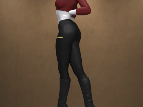 The Casual Leather Outfit 3D Model