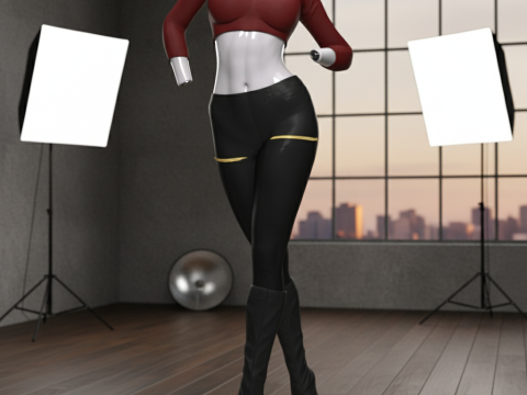 The Casual Leather Outfit 3D Model