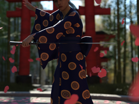 Oni Bride Character for Genesis 9 3D Модель