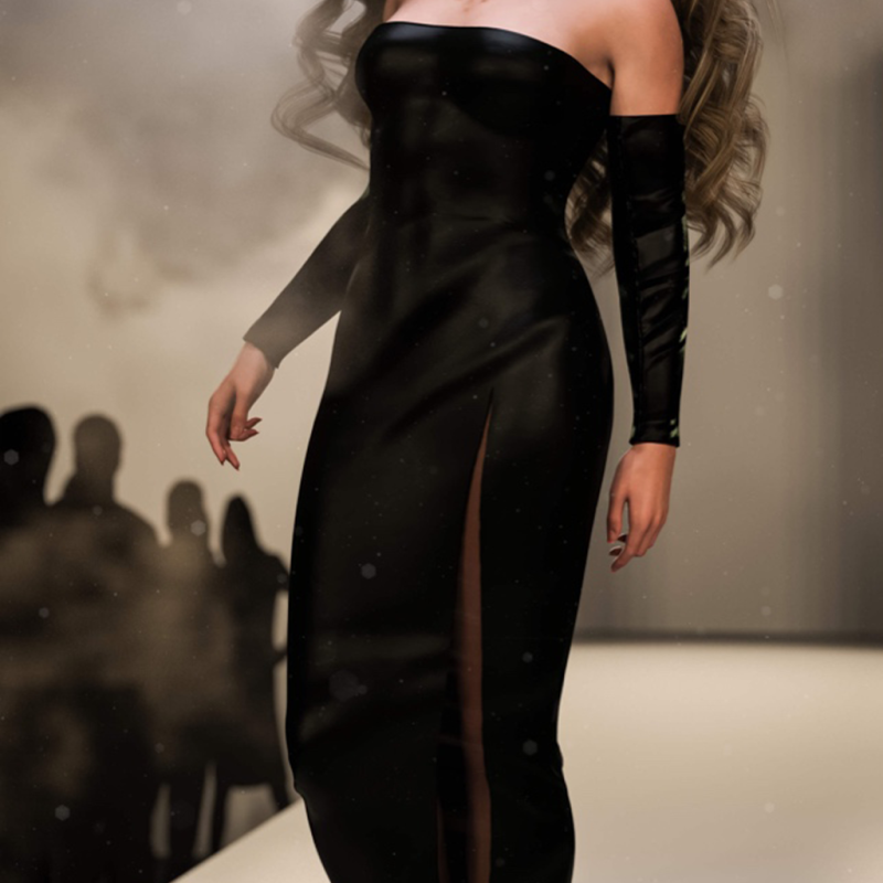 Vevette Evening Gown - Marvelous Designer Project OBJ 3D Модель .c4d .max .obj .3ds .fbx .stl .blend 