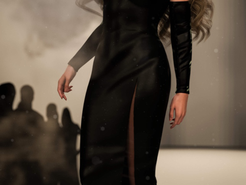Vevette Evening Gown - Marvelous Designer Project OBJ 3D 모델