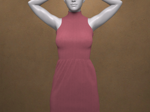 Long Neck Dress for Genesis 8 Female 3D Model