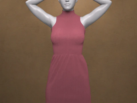 Long Neck Dress for Genesis 8 Female 3D Model