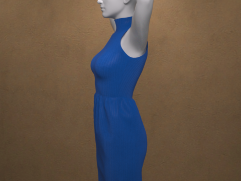 Long Neck Dress for Genesis 8 Female 3D Model