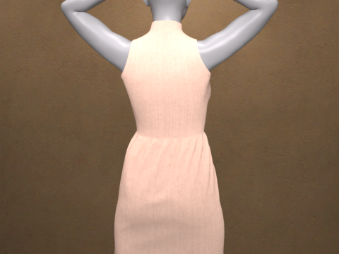 Long Neck Dress for Genesis 8 Female 3D Model
