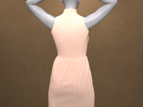 Long Neck Dress for Genesis 8 Female 3D Model