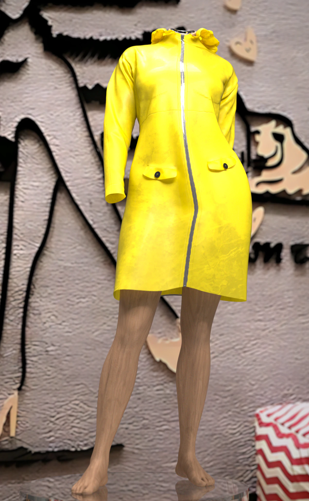 Rain Jacket for Genesis 9 3D Model .c4d .max .obj .3ds .fbx .stl .blend 
