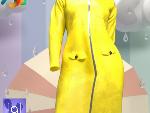 Rain Jacket for Genesis 9 Modèle 3D