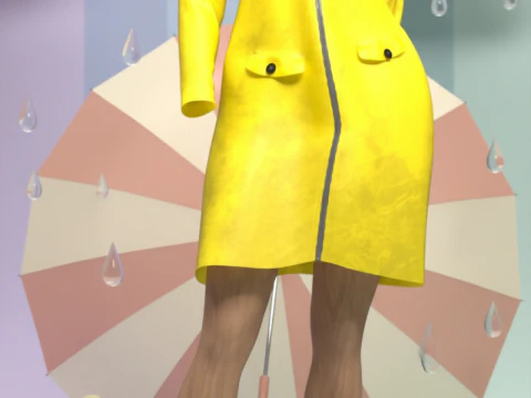 Rain Jacket for Genesis 9 3D Model