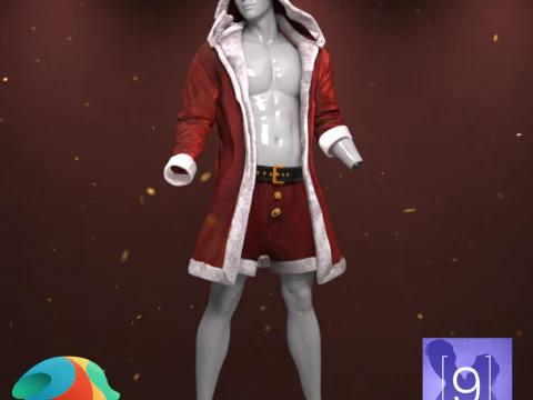 जेनेसिस 9 के लिए पुरुष सांता पोशाक 3D मॉडल