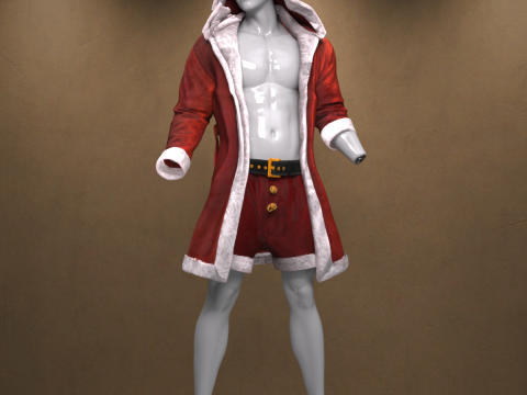 Male Santa Outfit for Genesis 9 3D 模型
