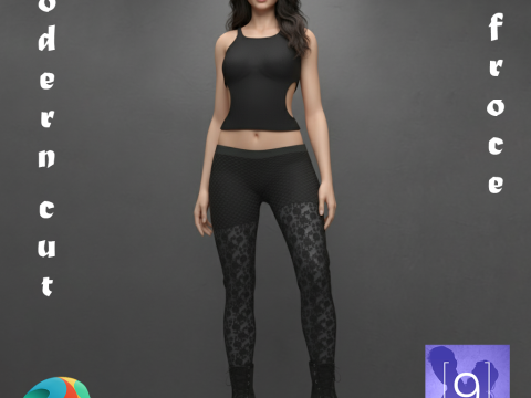Modern Cut Outfit for Genesis 9 3D Модель