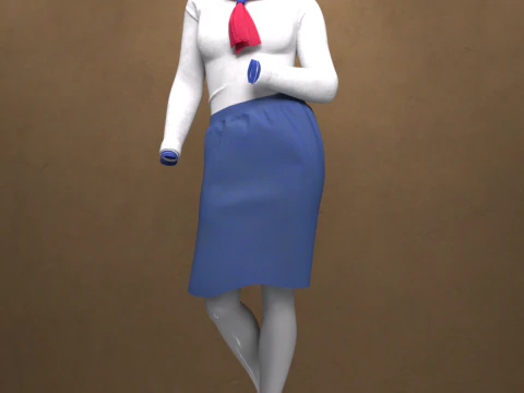 Sailor School Uniform for Genesis 9 3D Model