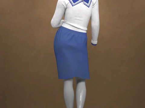 Sailor School Uniform for Genesis 9 3D Model