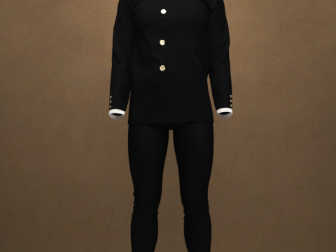 Gakuran-Uniform for Genesis 9 3D Model