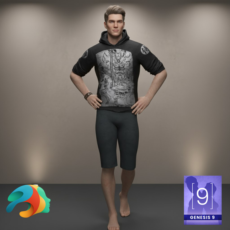 Sean Hoodie Set for Genesis 8 Male 3Dモデル .c4d .max .obj .3ds .fbx .stl .blend