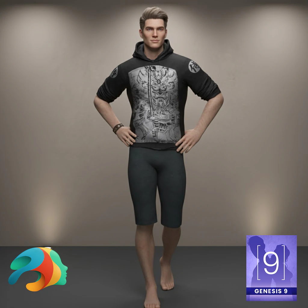 Sean Hoodie Set for Genesis 8 Male 3D Model .c4d .max .obj .3ds .fbx .stl .blend 