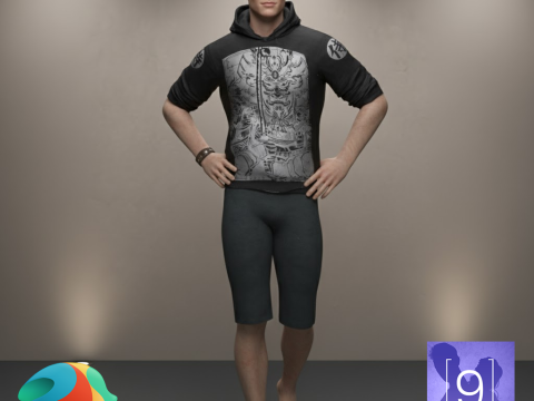 Sean Hoodie Set for Genesis 8 Male Model 3D