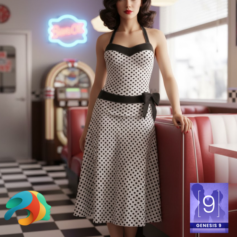 Sweetheart Dress for Genesis 9 3D Model .c4d .max .obj .3ds .fbx .stl .blend 