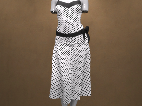 Sweetheart Dress for Genesis 9 3D Model