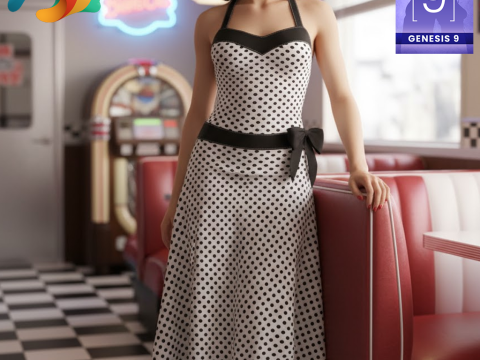Sweetheart Dress for Genesis 9 3D Model