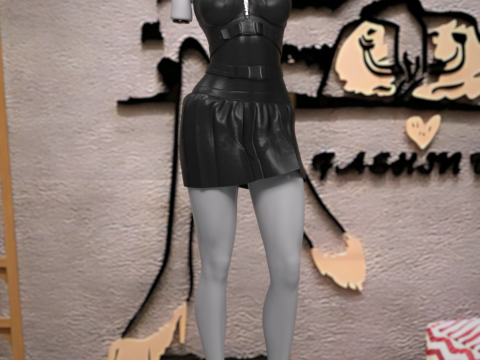 REBEL DRESS FOR GENESIS 9 3D Модель