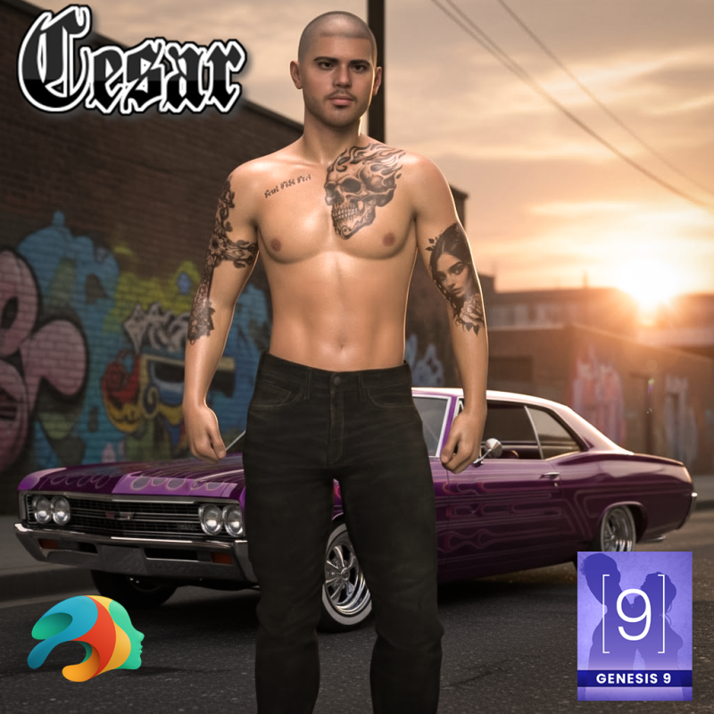 Cesar Character for Genesis 9 3D Модель .c4d .max .obj .3ds .fbx .stl .blend 