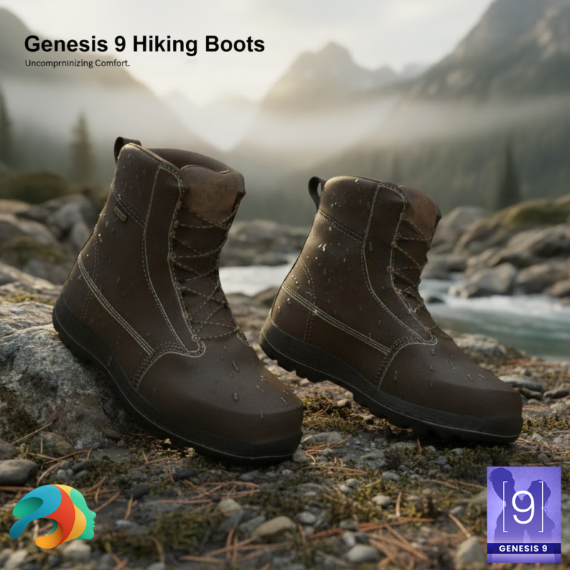 Hiking Boots for Genesis 9 3D Модель .c4d .max .obj .3ds .fbx .stl .blend