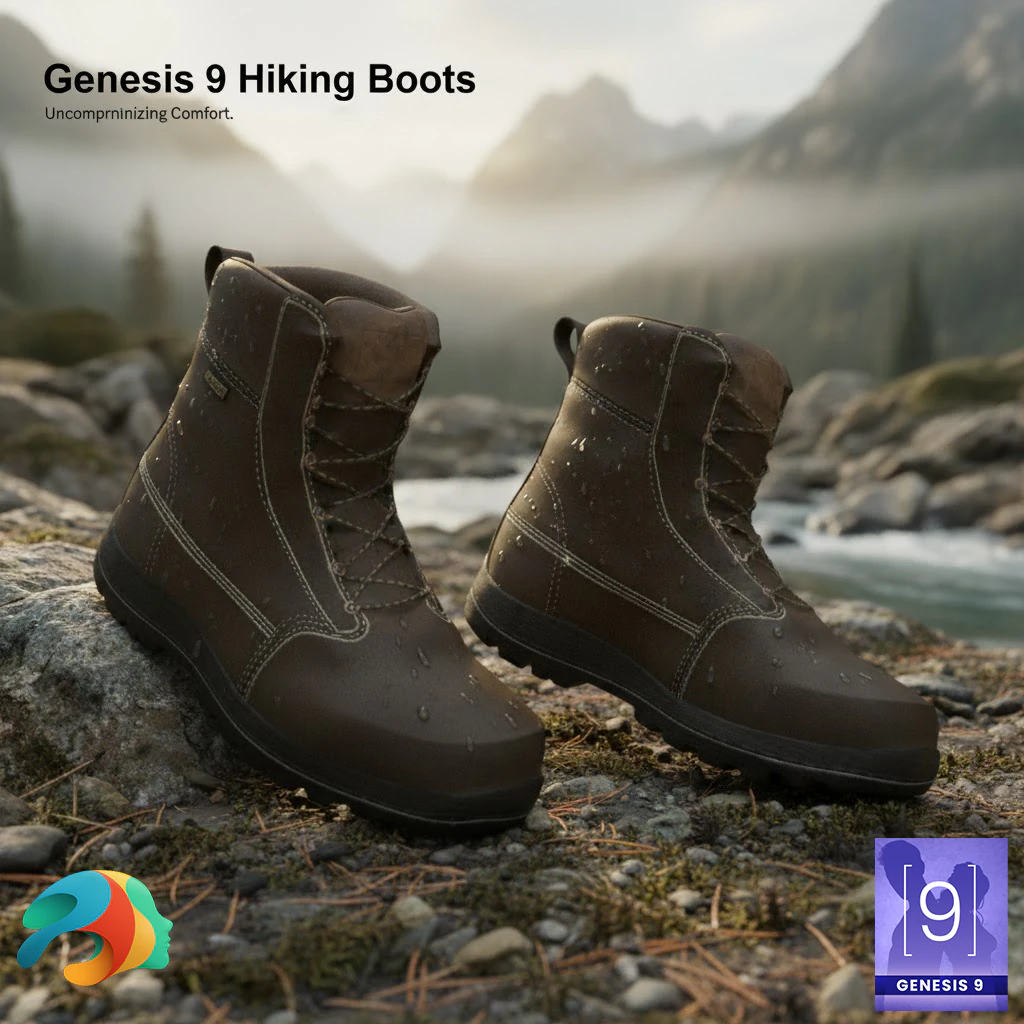 Hiking Boots for Genesis 9 3D Model .c4d .max .obj .3ds .fbx .stl .blend