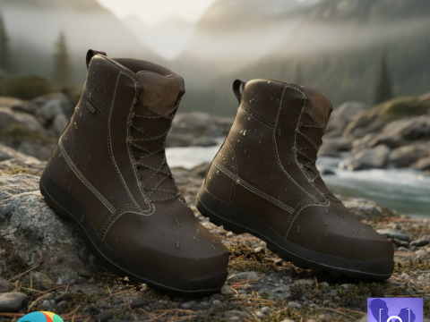 Hiking Boots for Genesis 9 Model 3D