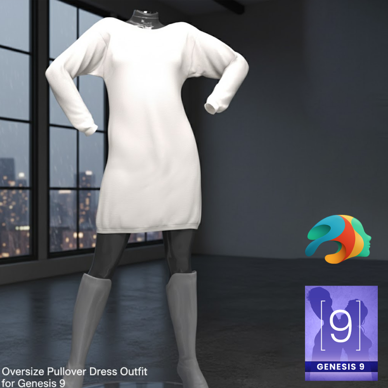 Abito pullover oversize per Genesis 9 Modello 3D .c4d .max .obj .3ds .fbx .stl .blend