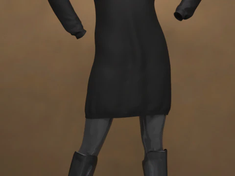 Oversize Pullover Dress Outfit for Genesis 9 3D Model