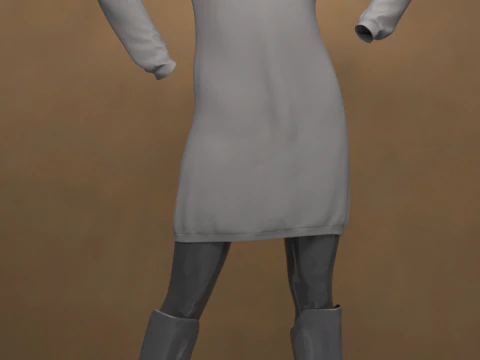 Oversize Pullover Dress Outfit for Genesis 9 3D Model
