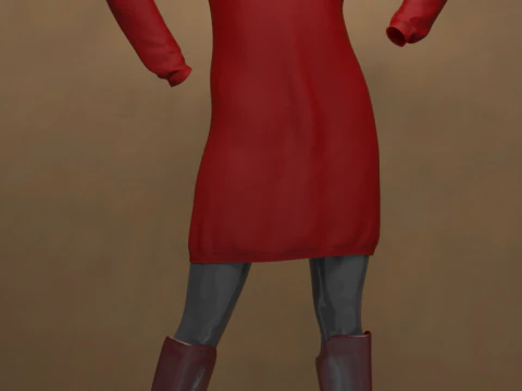 Oversize Pullover Dress Outfit for Genesis 9 3D Model