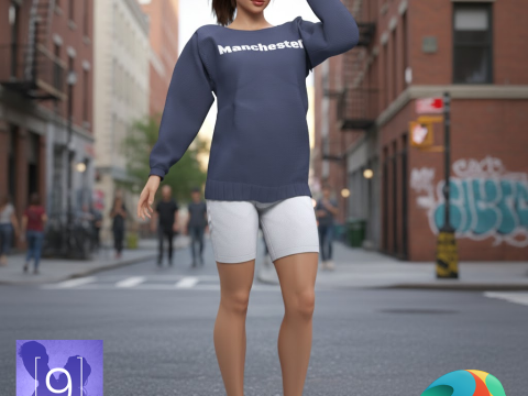 Casual Princess Outfit for Genesis 9 3D Model
